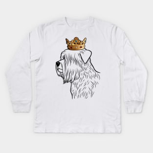 Soft Coated Wheaten Terrier Dog King Queen Wearing Crown Kids Long Sleeve T-Shirt